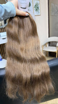 50 cm (20 inch) premium raw Slavic wavy hair extension, brown color, single donor