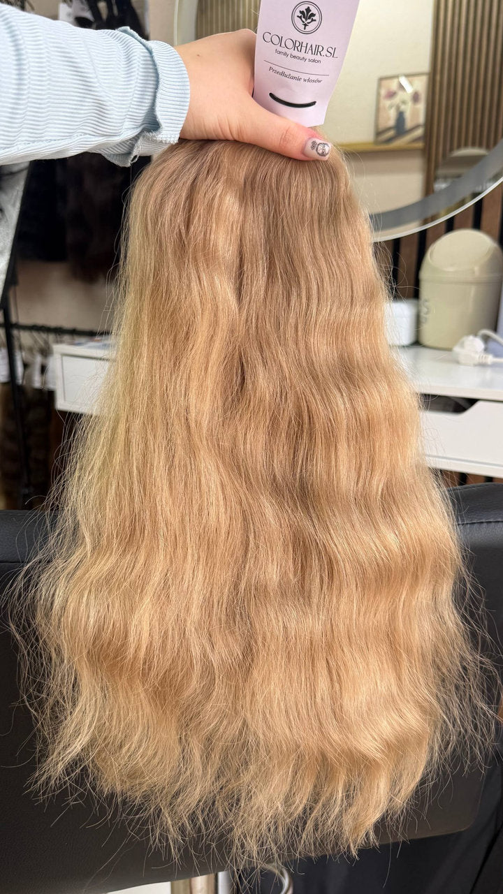 50 cm (20 inch) premium raw Slavic wavy hair extension, brown color, single donor